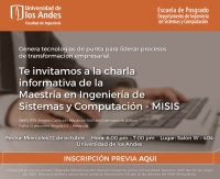 Charla informativa Maestría en Ingeniería de Sistemas y Computación -  MISIS