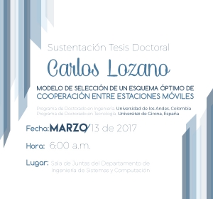 Sustentación tesis de doctorado: Modelo de selección de un esquema óptimo de cooperación entre estaciones móviles