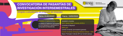 Convocatoria pasantías de investigación intersemestrales 2022-19