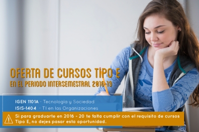 Cursos tipo E en intersemestral 2016-19